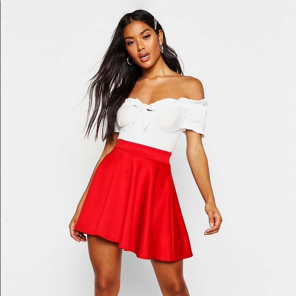 Red skater skirt